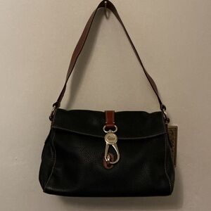 Dooney & Bourke Black and Brown Shoulder Bag